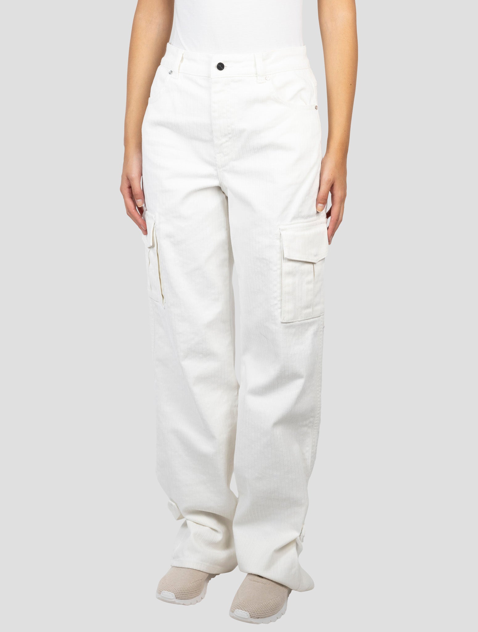 Kiton White Cotton Ea  Cargo Pants