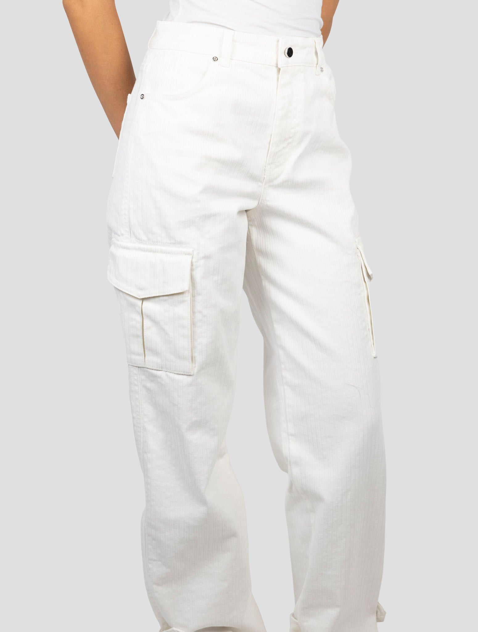 Kiton White Cotton Ea  Cargo Pants