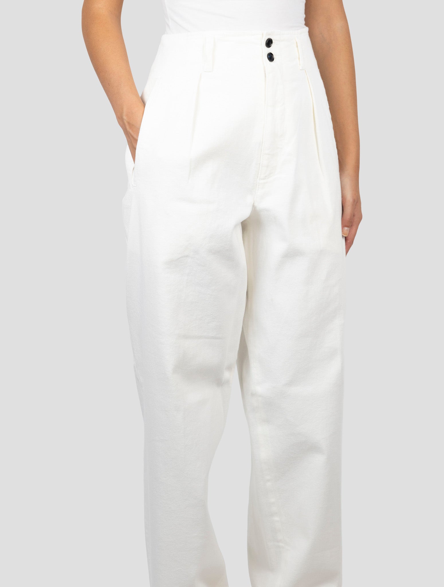 Kiton White Cotton Ea  Pants