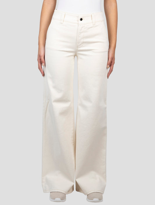 Kiton White Cotton Pants