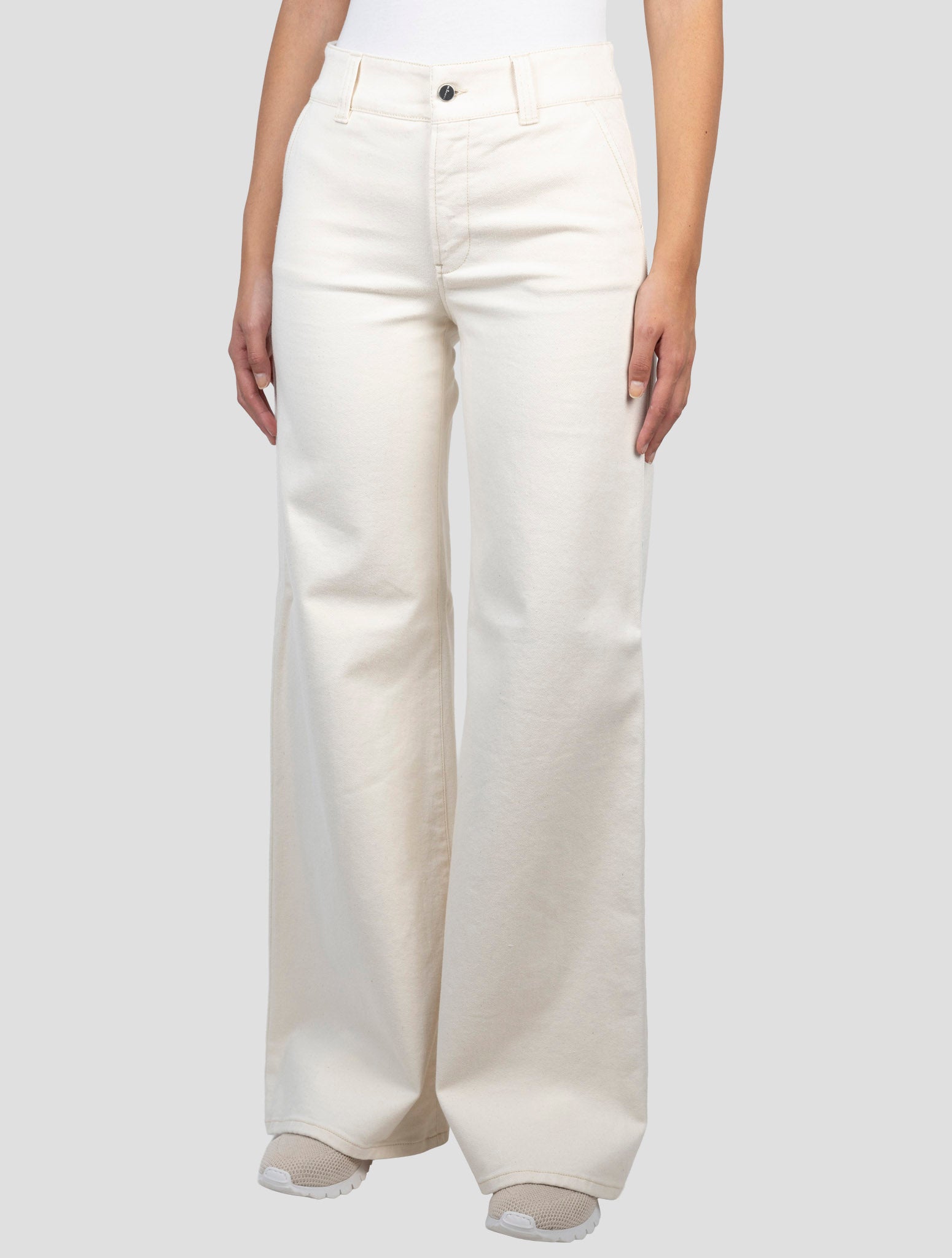 Kiton White Cotton Pants