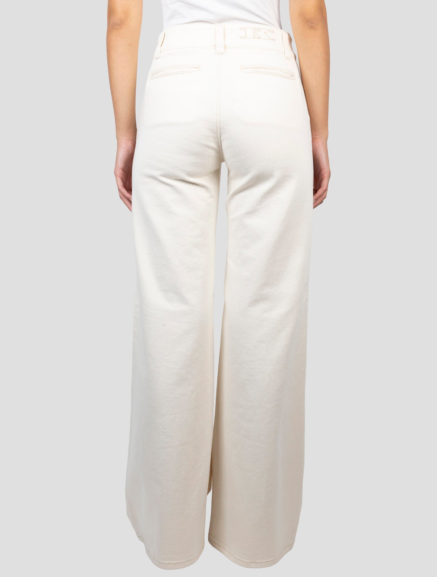 Kiton White Cotton Pants