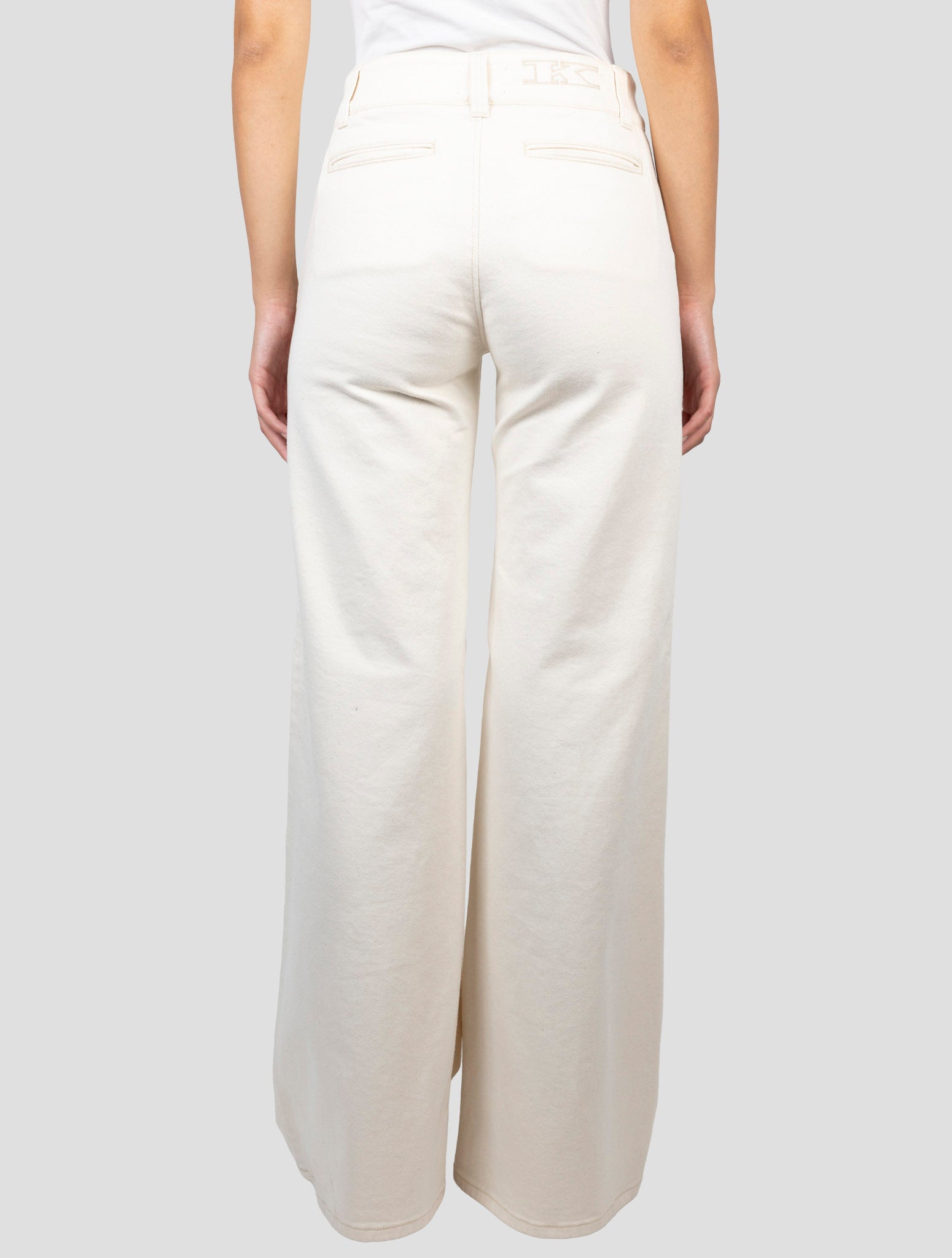 Kiton White Cotton Pants