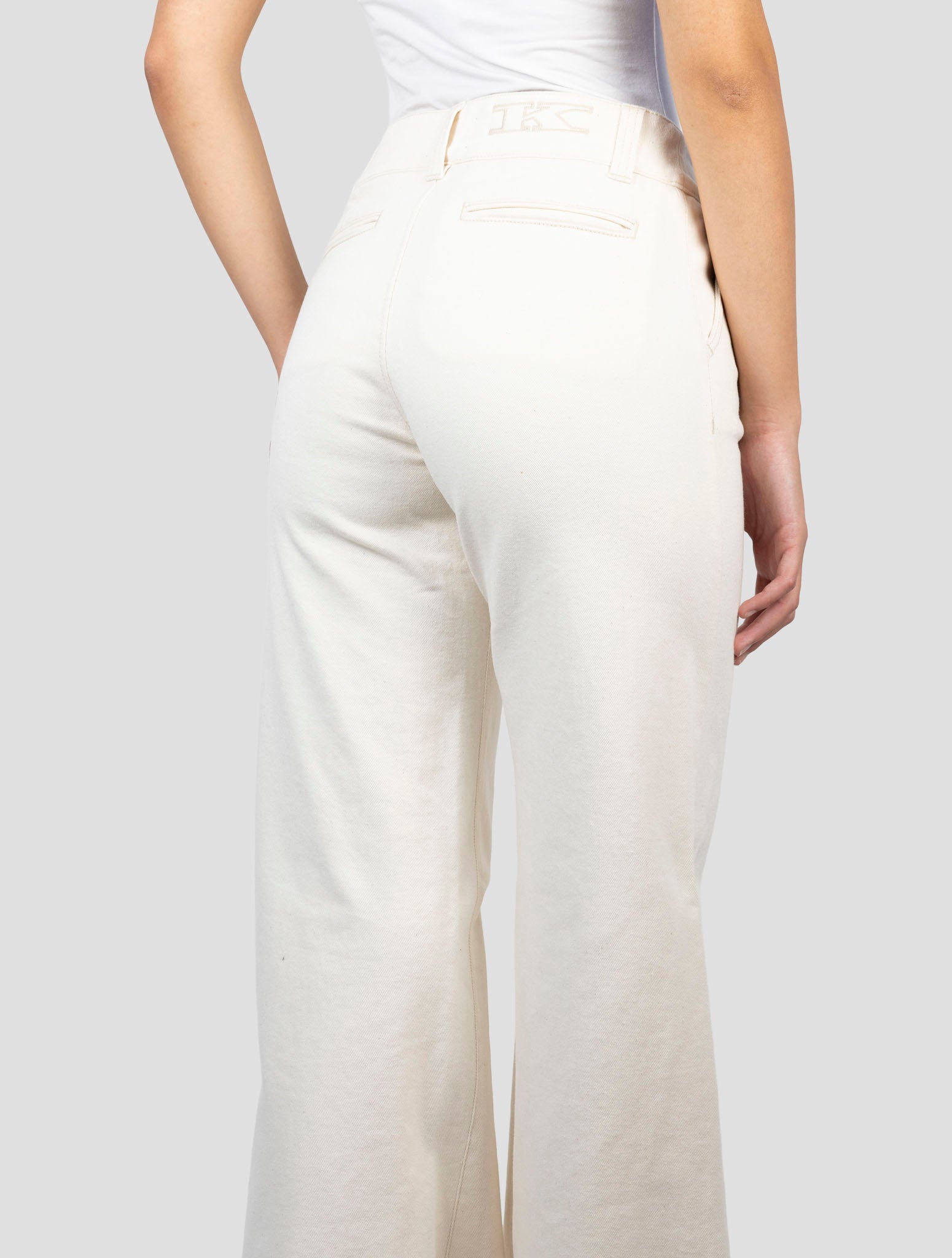 Kiton White Cotton Pants