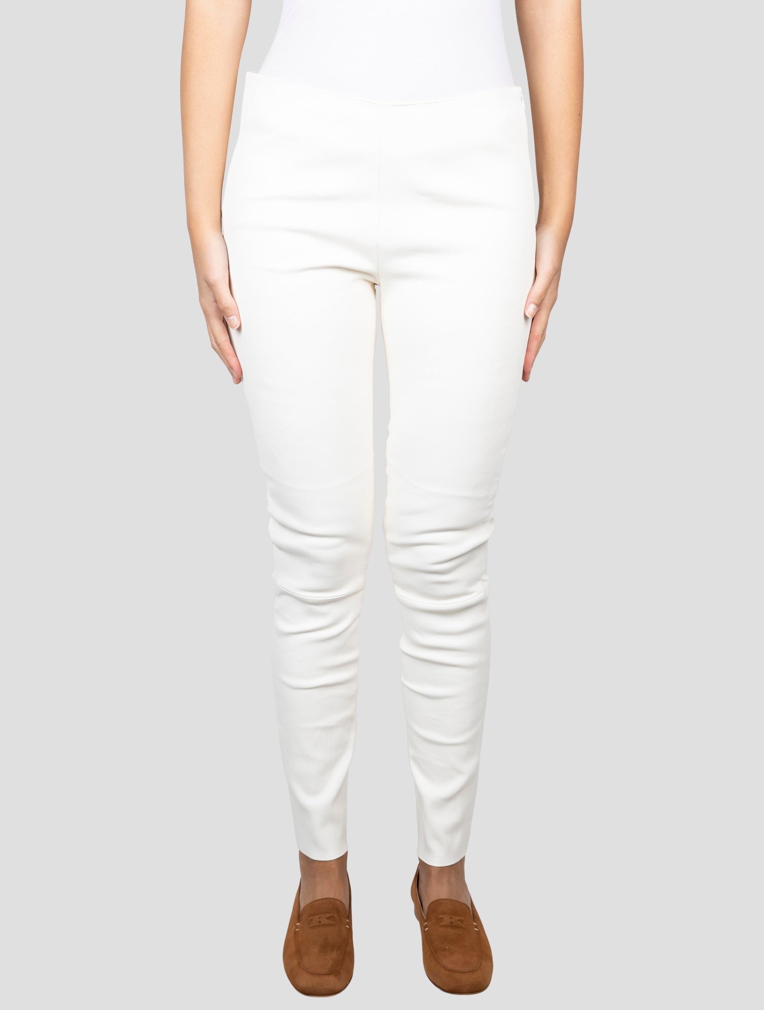 Kiton Beige Leather Pants