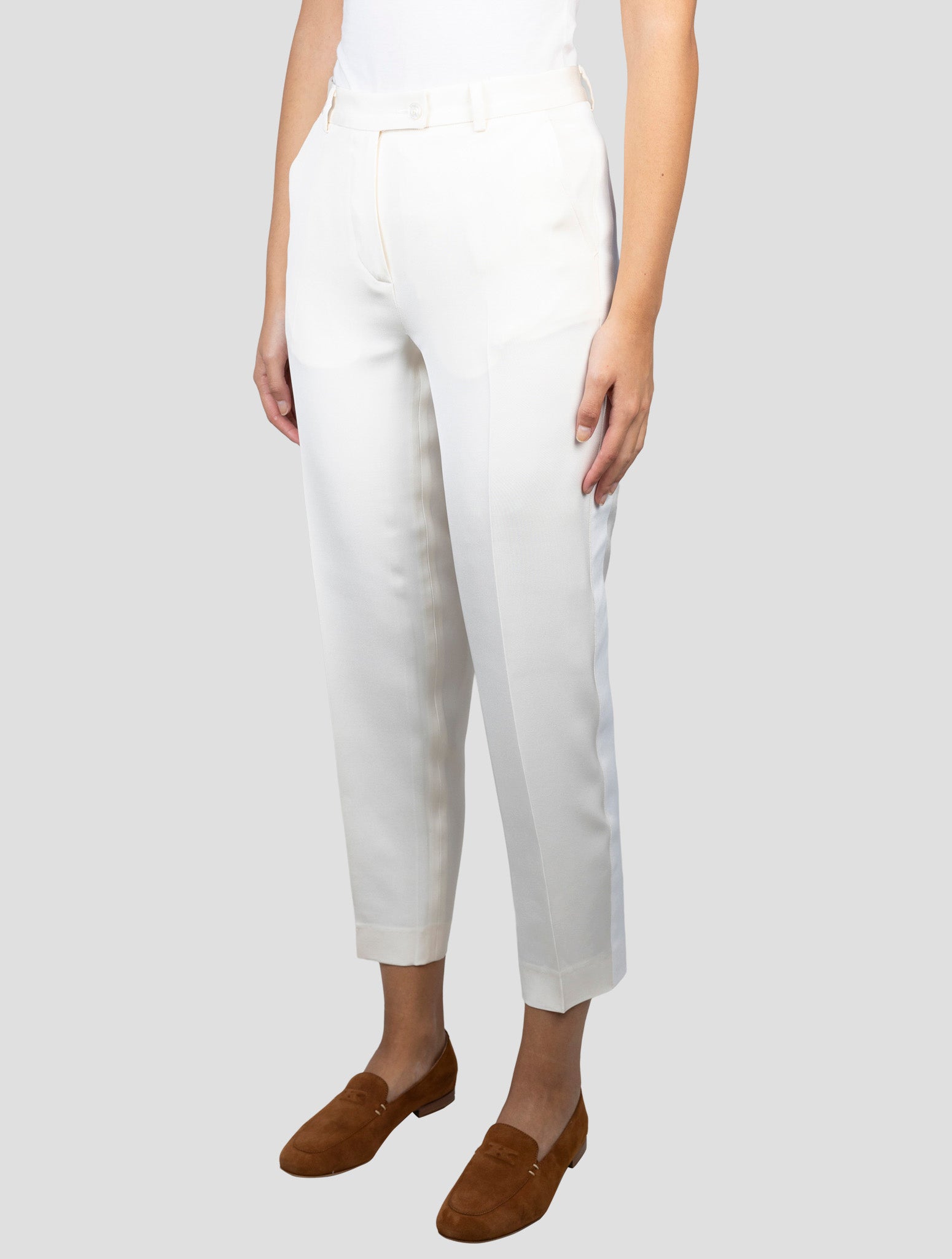 Kiton Beige Silk Pants