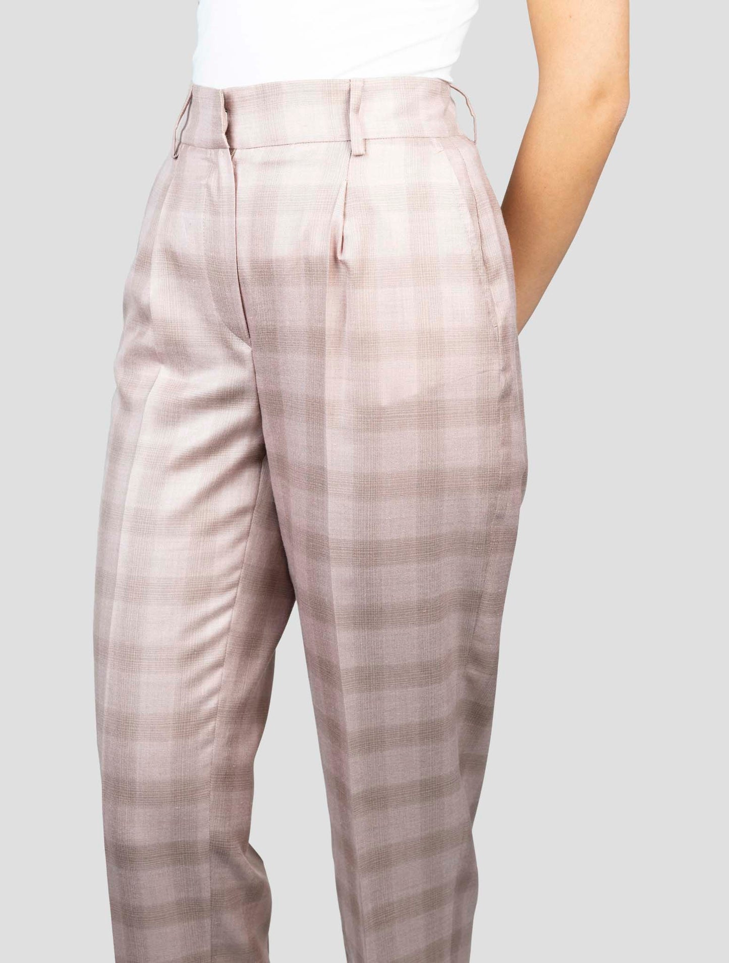 Kiton Pink Cashmere Silk Linen Pants