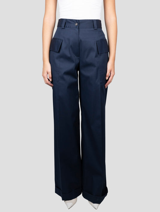 Kiton Blue Cotton Ea Pants