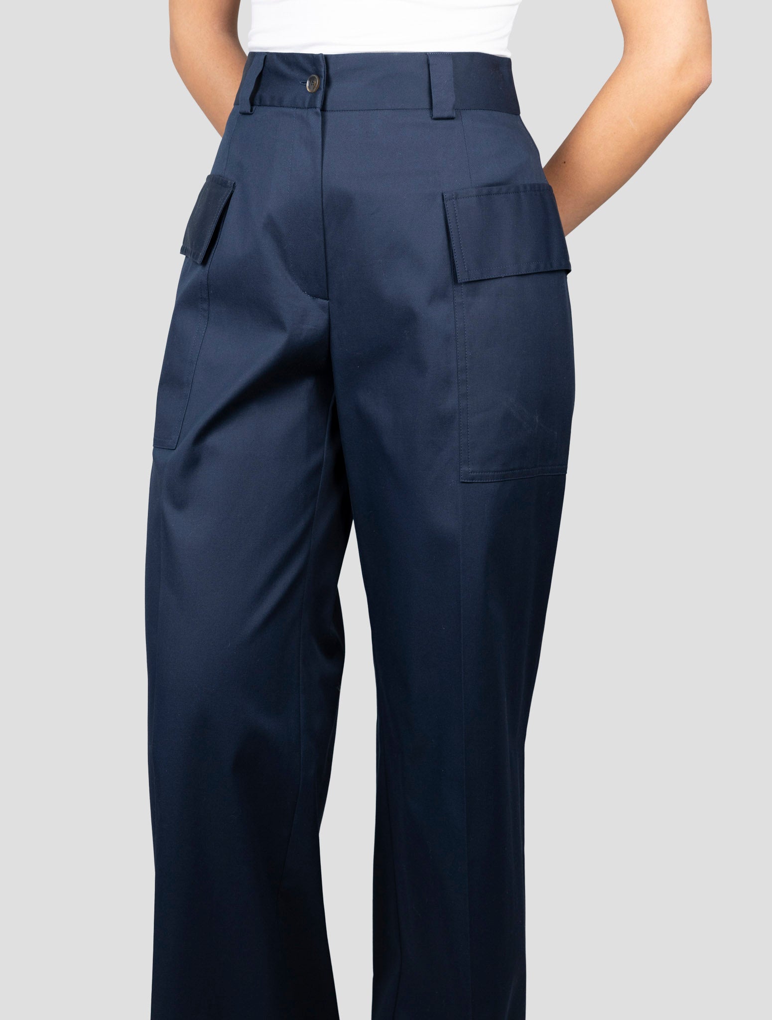Kiton Blue Cotton Ea Pants
