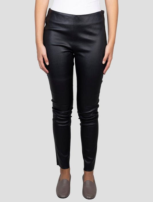 Kiton Black Leather Pants