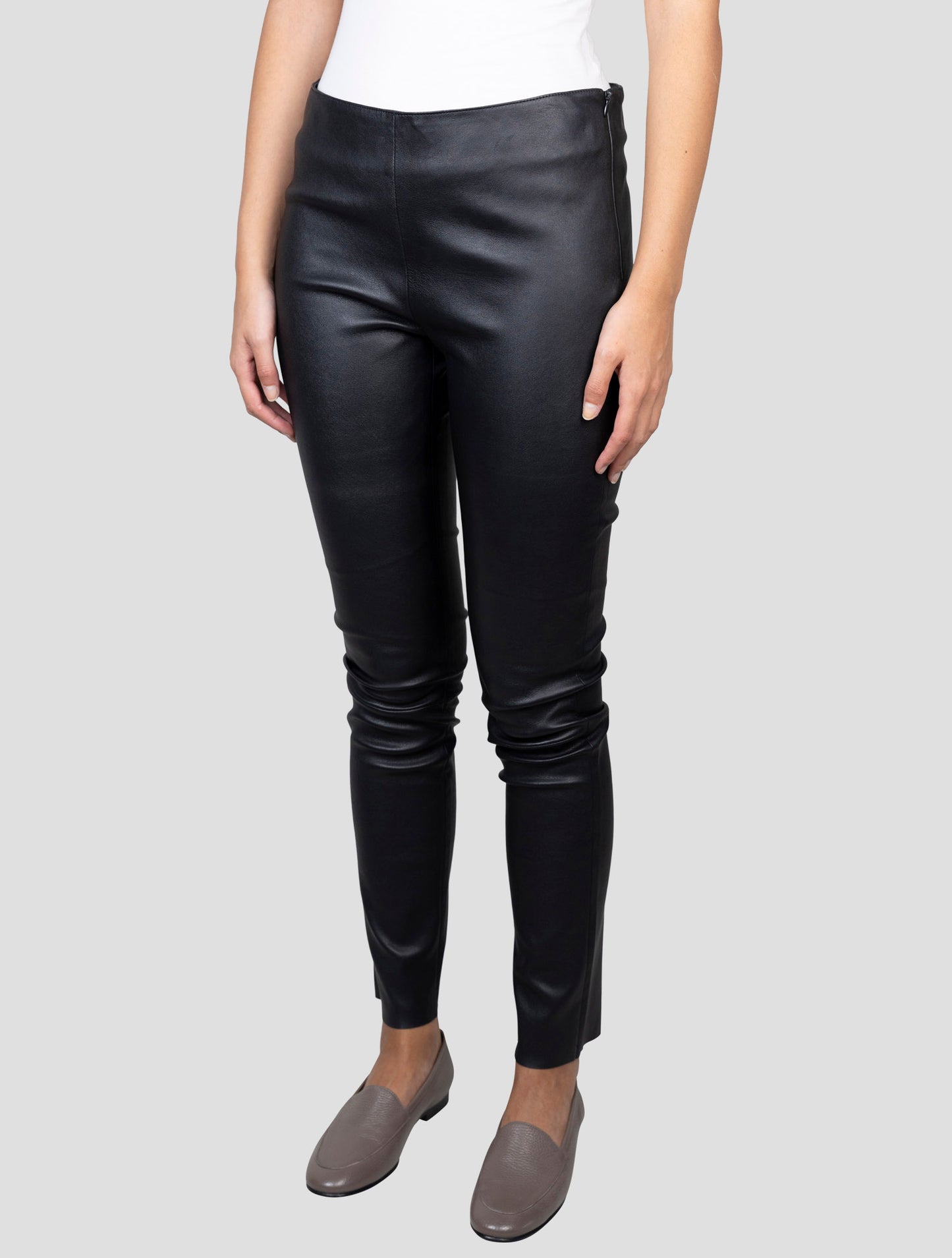 Kiton Black Leather Pants