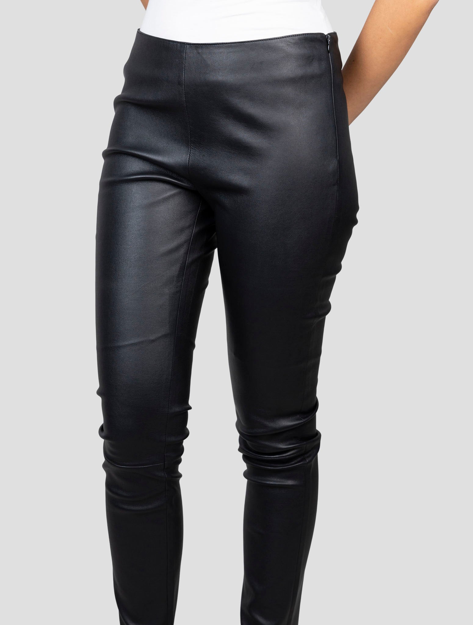 Kiton Black Leather Pants
