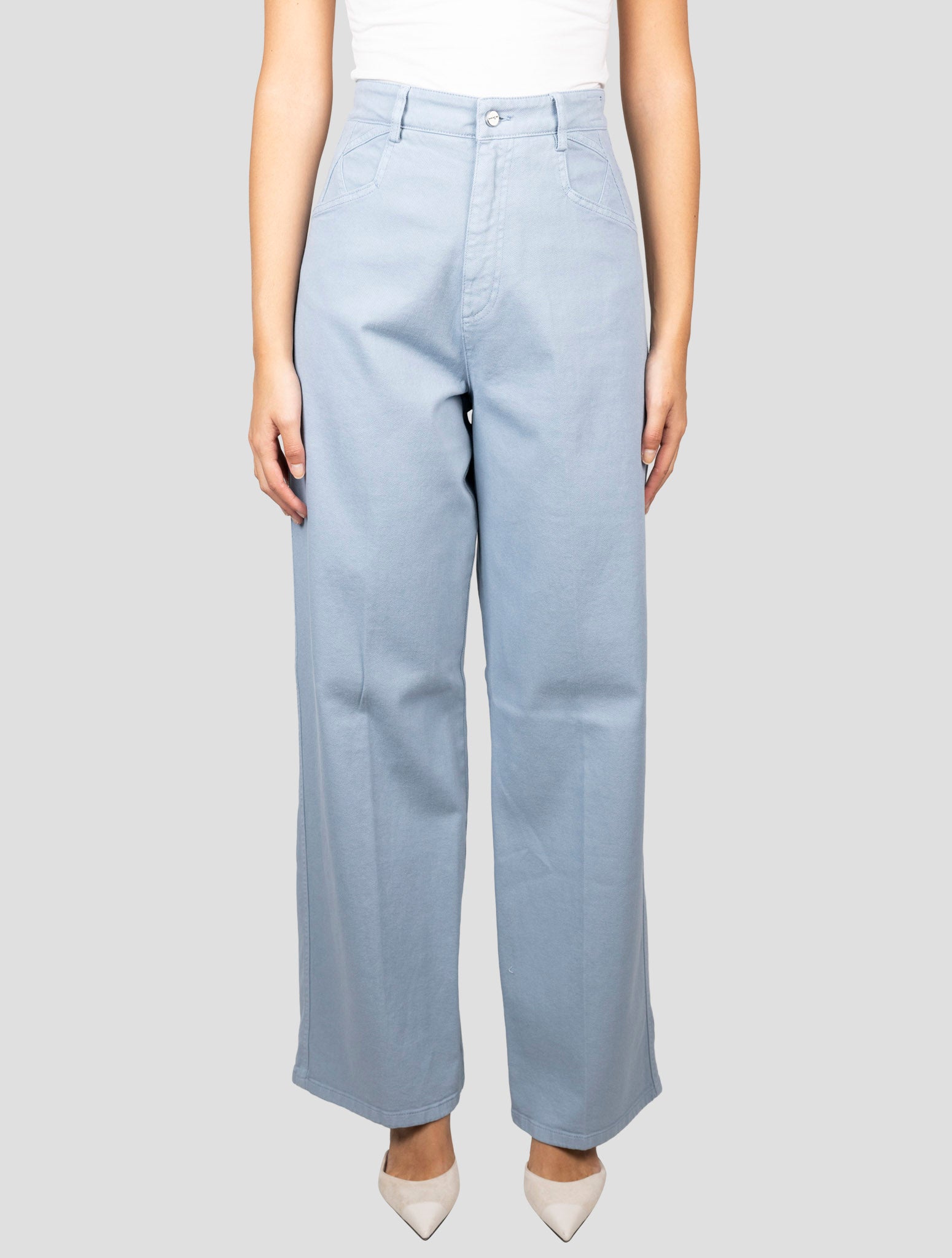 Kiton Light Blue Cotton Ea Pants