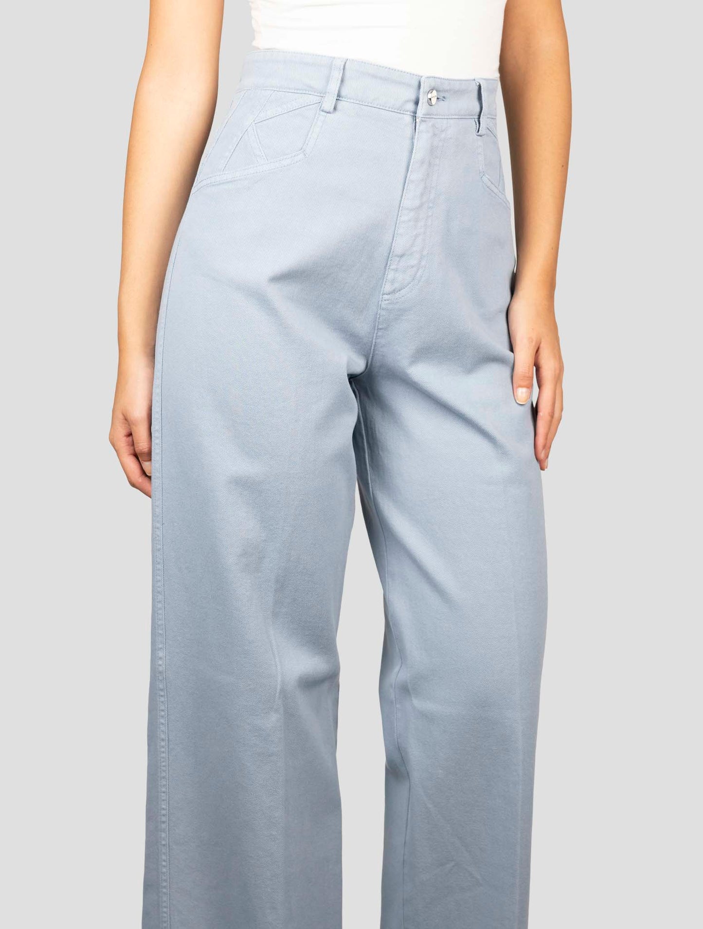 Kiton Light Blue Cotton Ea Pants