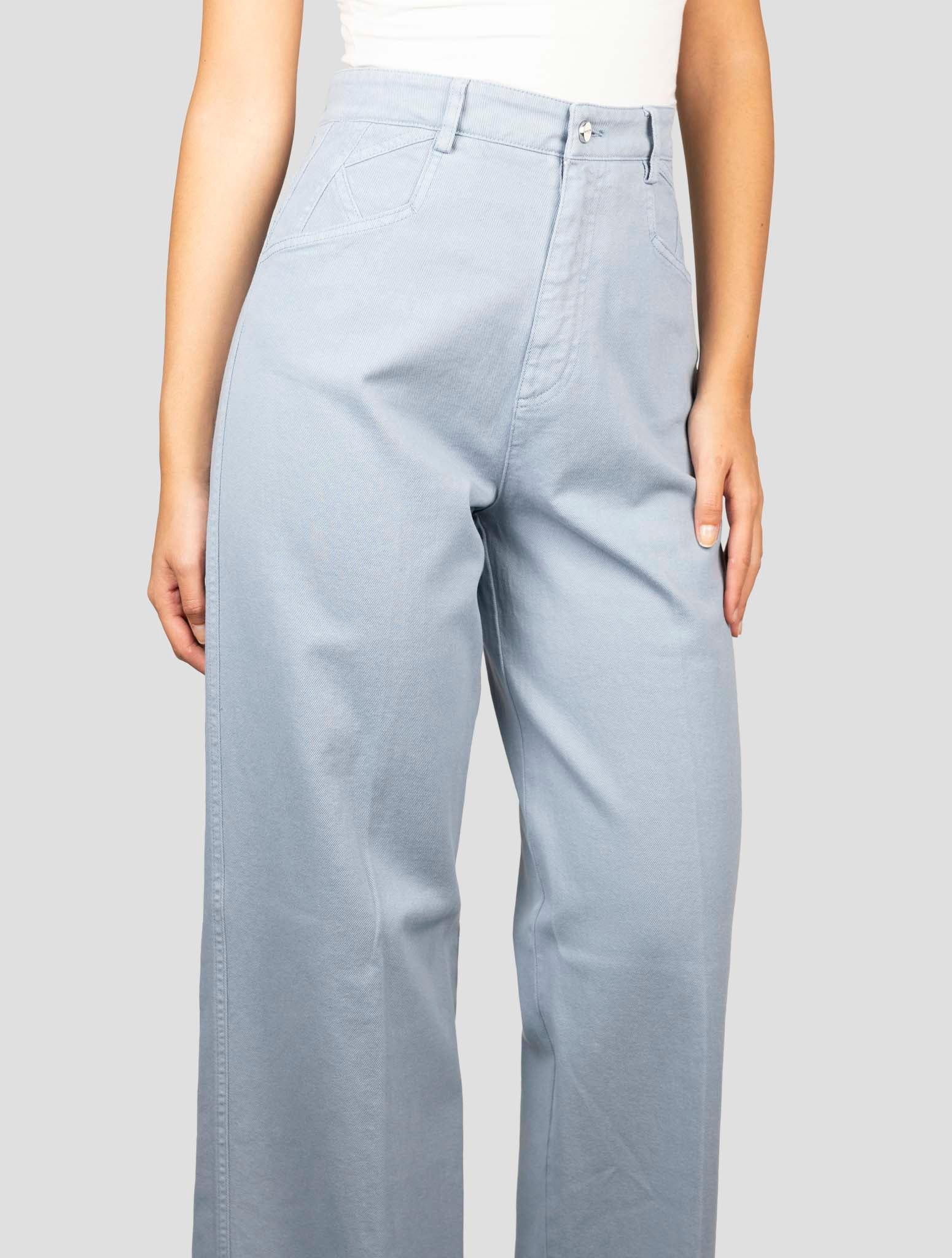 Kiton Light Blue Cotton Ea Pants