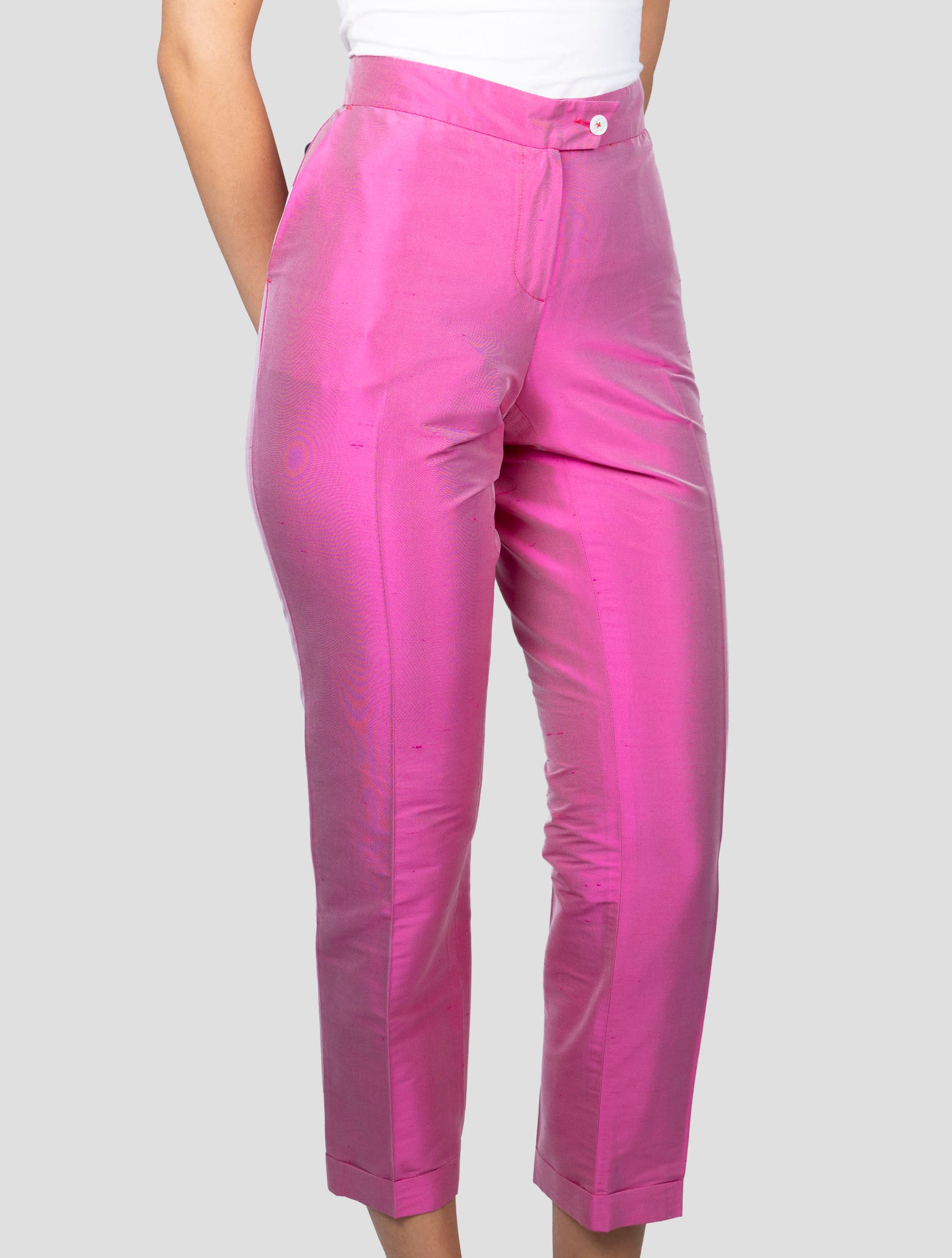 Kiton Fucsia Silk Nylon Ea Pants