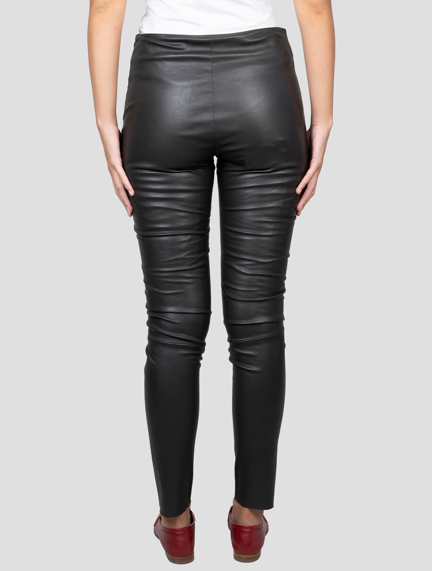 Kiton Dark Gray Leather Pants