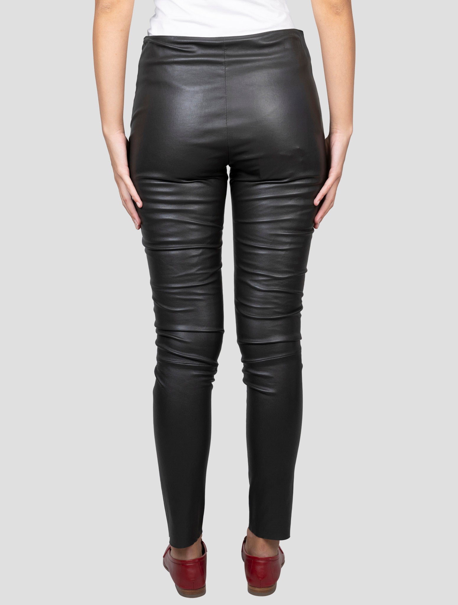 Kiton Dark Gray Leather Pants