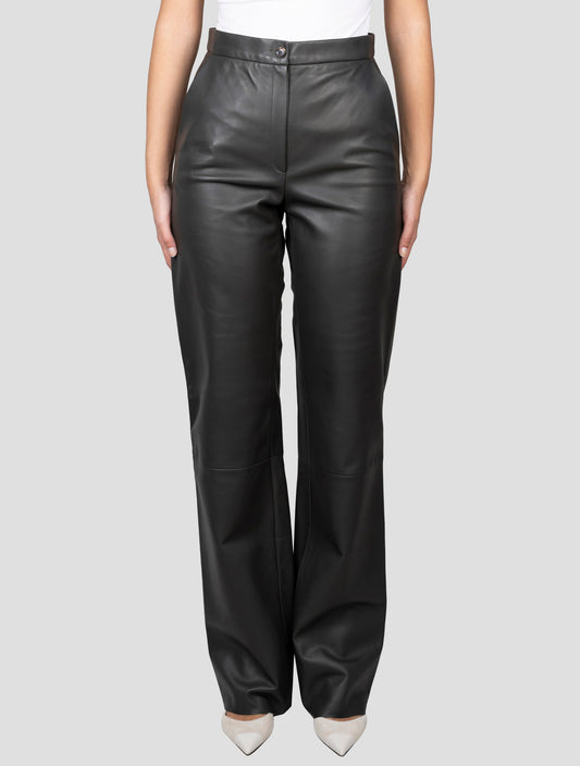 Kiton Dark Green Leather Pants