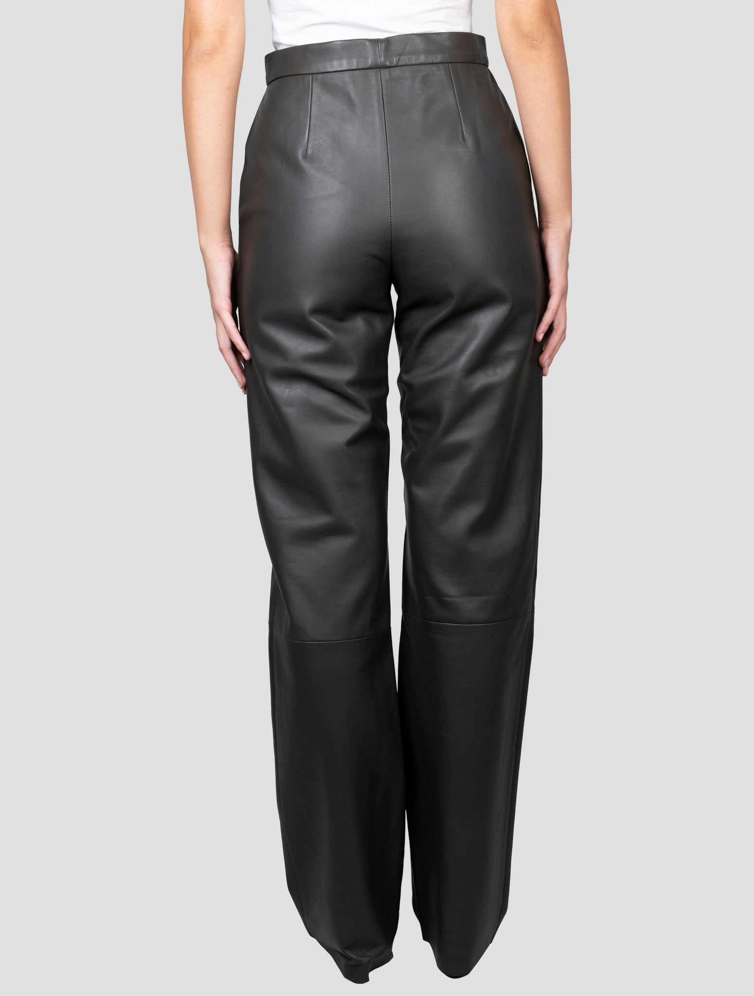 Kiton Dark Green Leather Pants