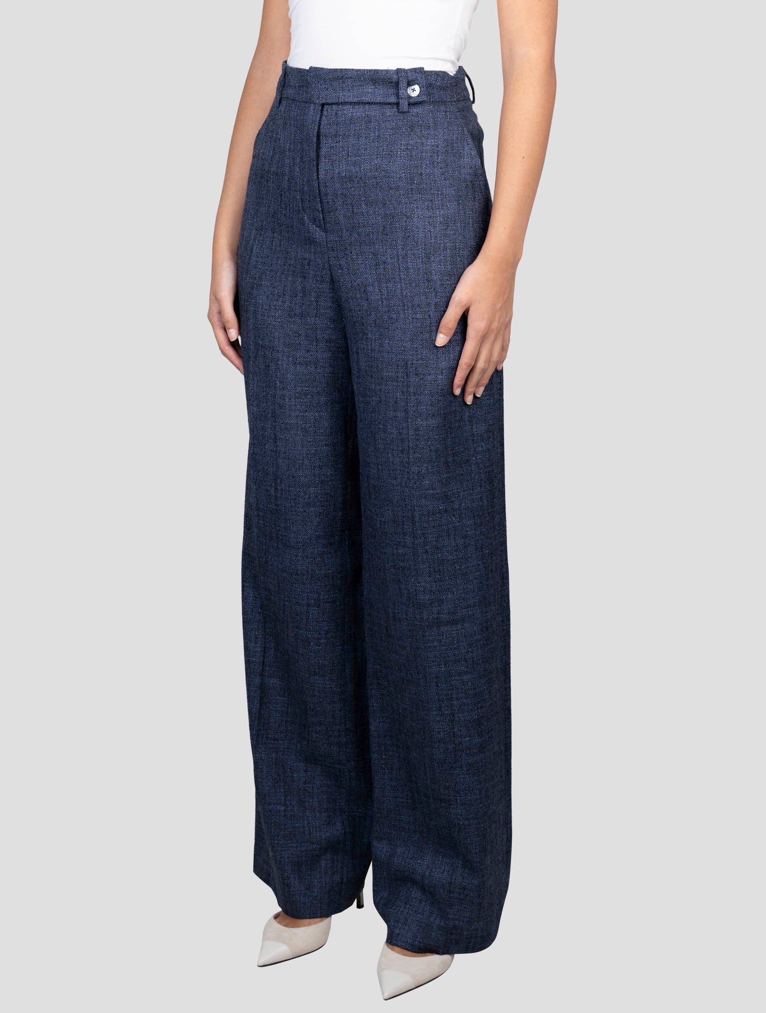 Kiton Blue Cashmere Silk Cotton Pa Pants