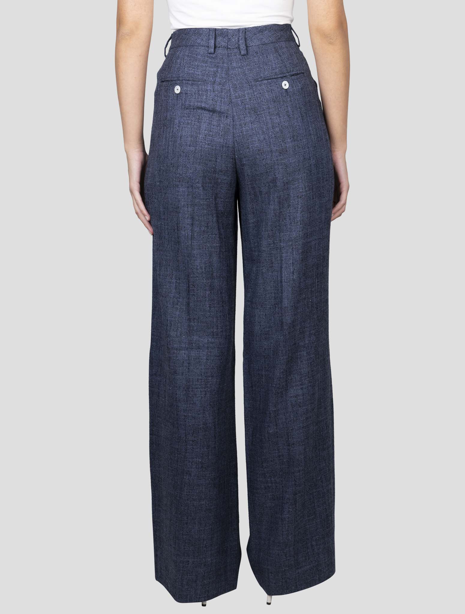 Kiton Blue Cashmere Silk Cotton Pa Pants