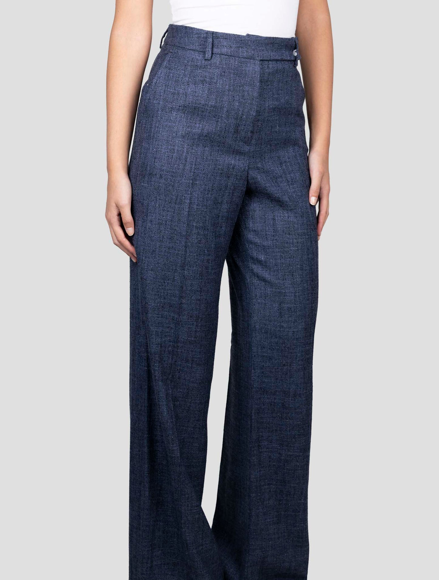 Kiton Blue Cashmere Silk Cotton Pa Pants