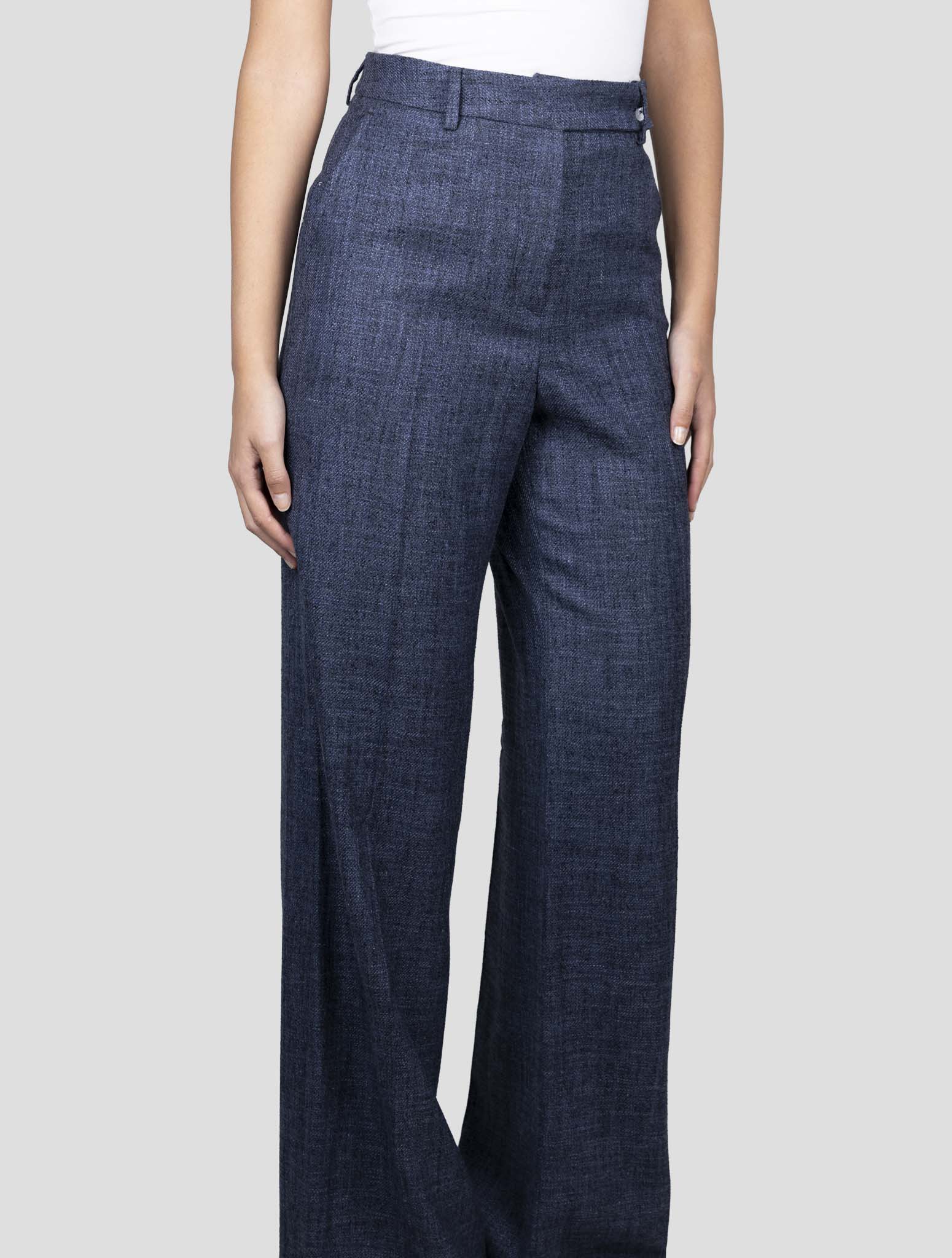 Kiton Blue Cashmere Silk Cotton Pa Pants