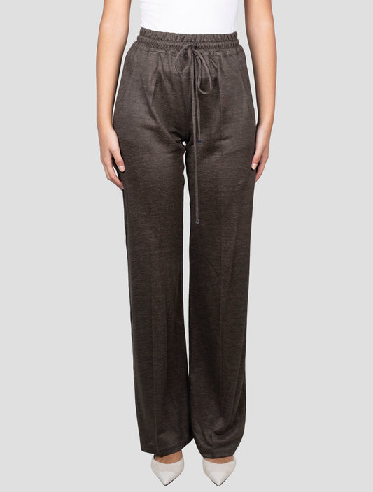 Kiton Gray Linen Pants
