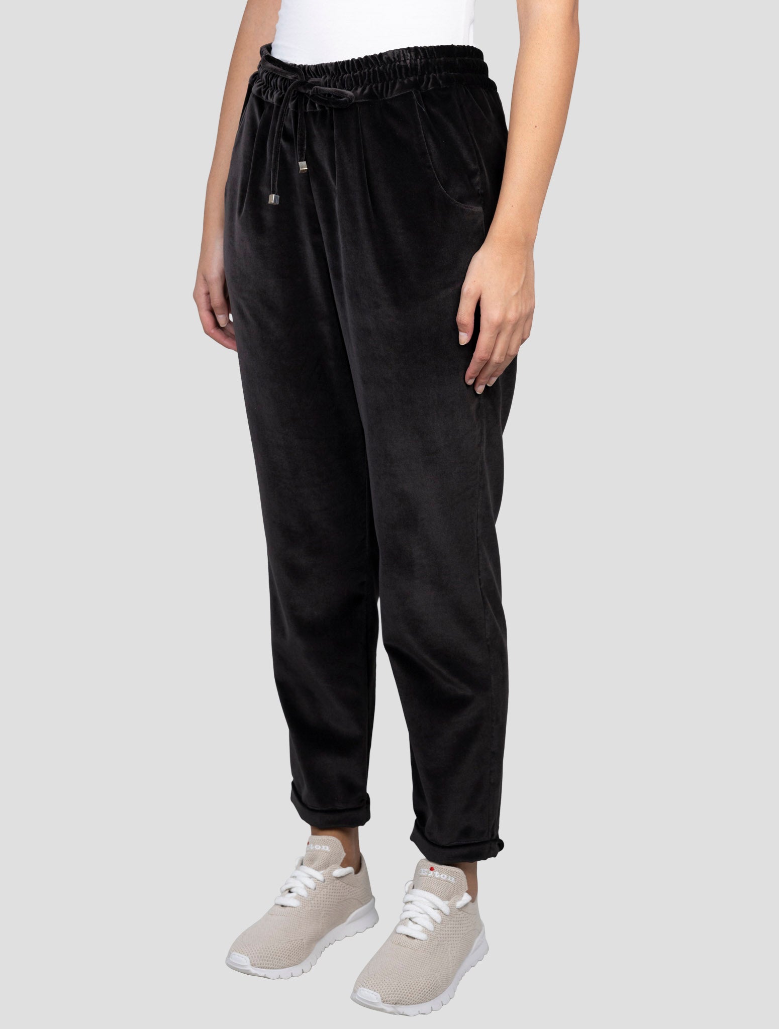 Kiton Brown Cotton Silk Velvet Pants