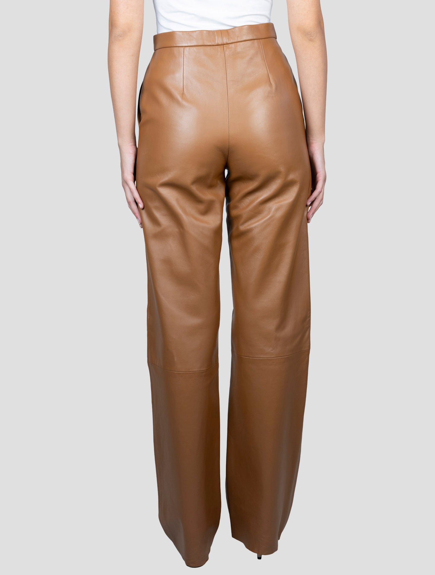 Kiton Brown Leather Pants