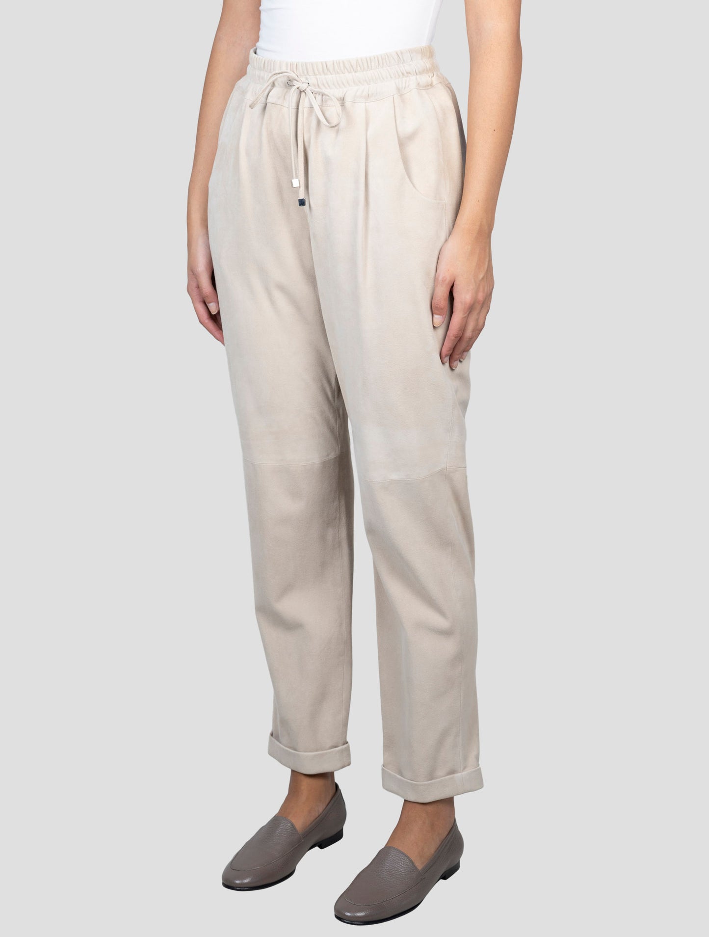 Kiton Beige Leather Pants