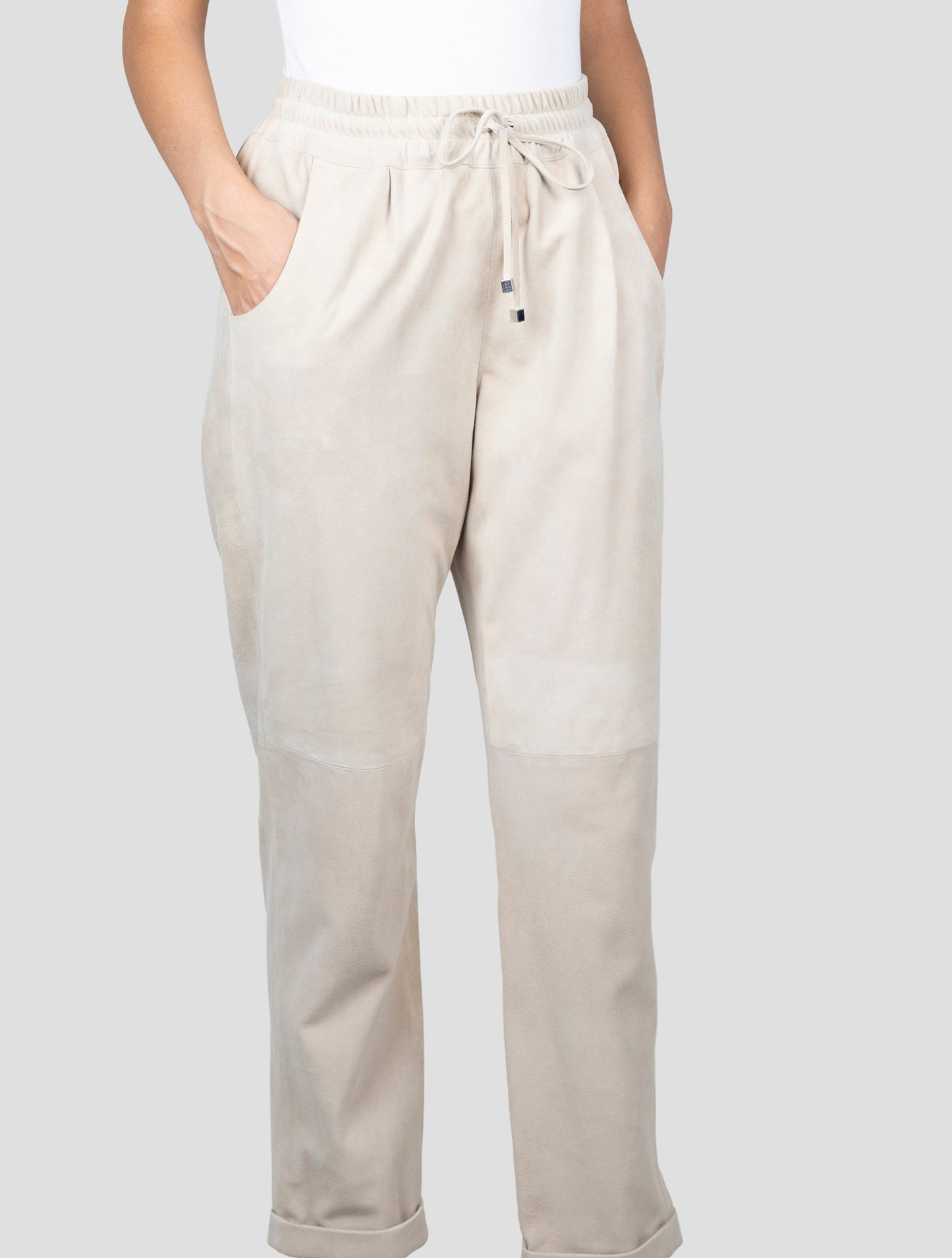 Kiton Beige Leather Pants