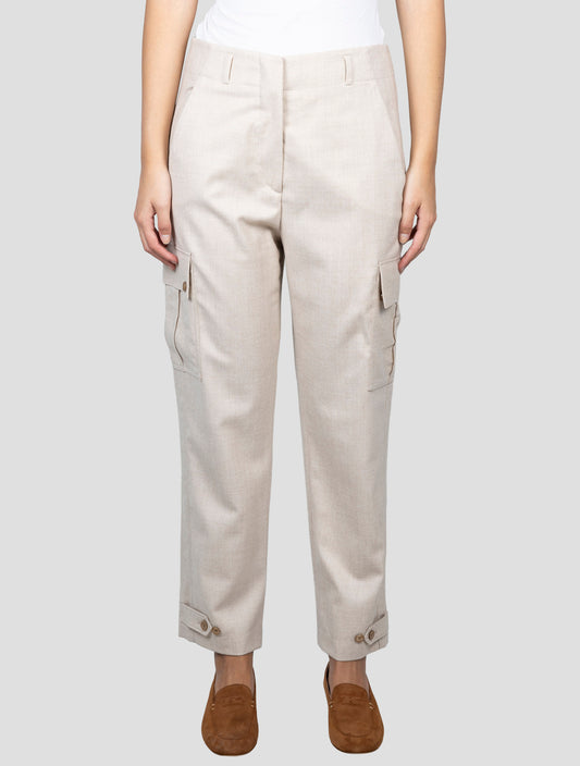 Kiton Beige Virgin Wool Pl Ea Pants