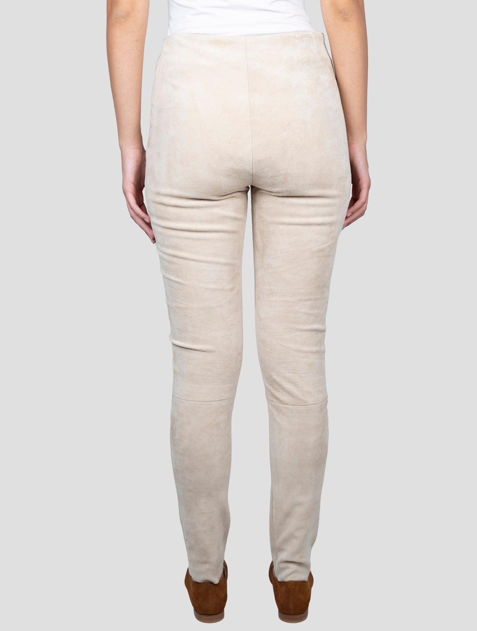 Kiton Beige Leather Suede Pants