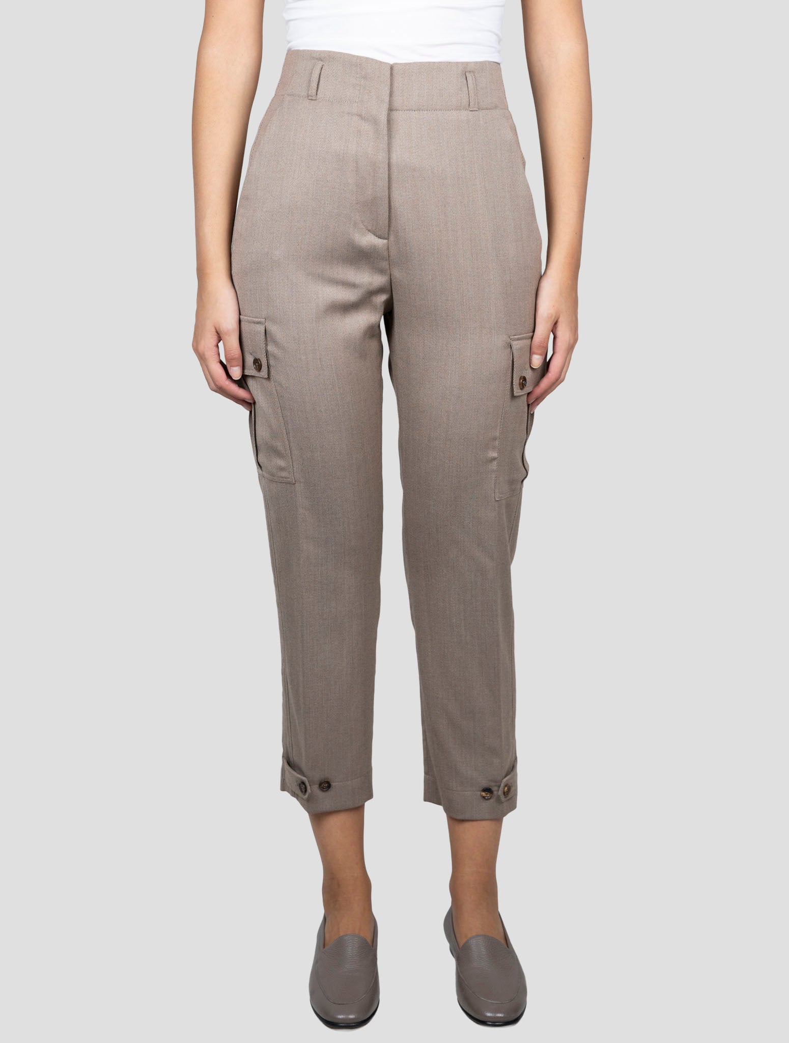 Kiton Brown Virgin Wool Cargo Pants