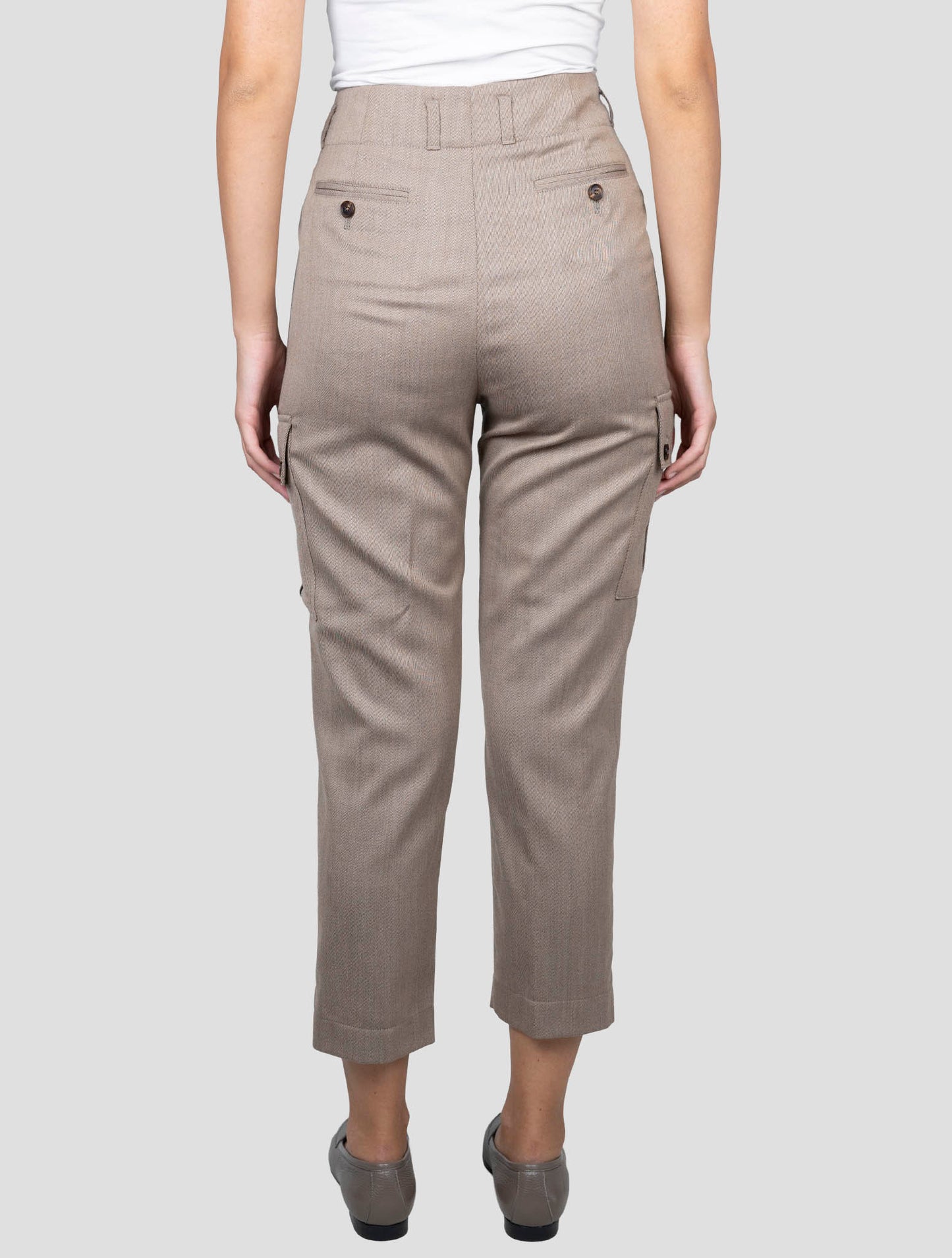 Kiton Brown Virgin Wool Cargo Pants