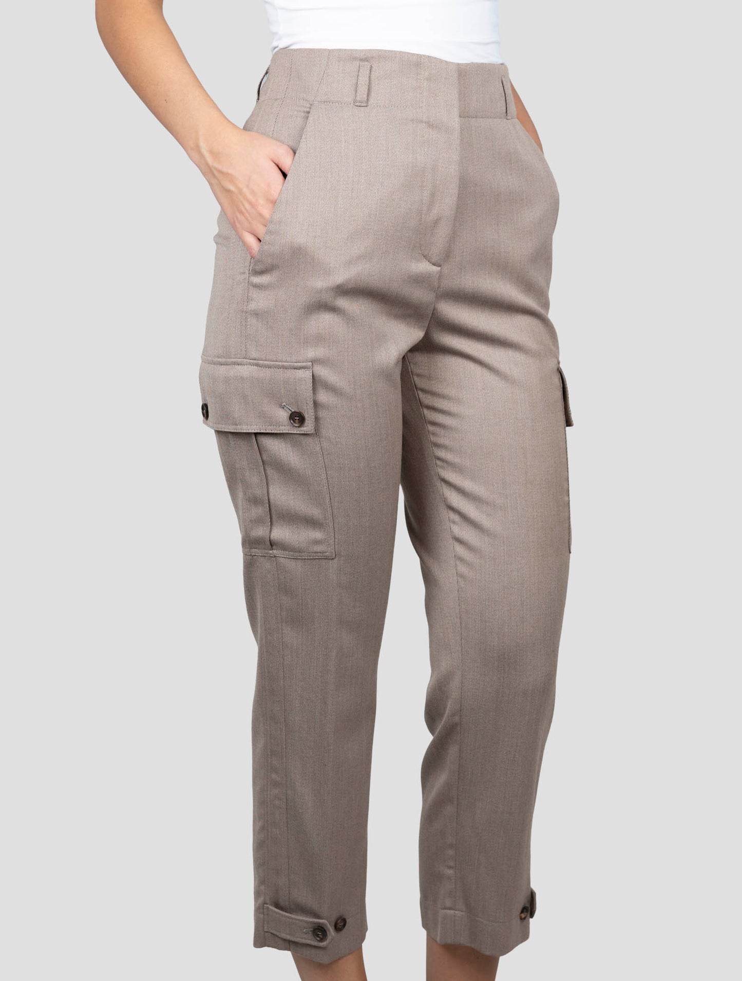 Kiton Brown Virgin Wool Cargo Pants