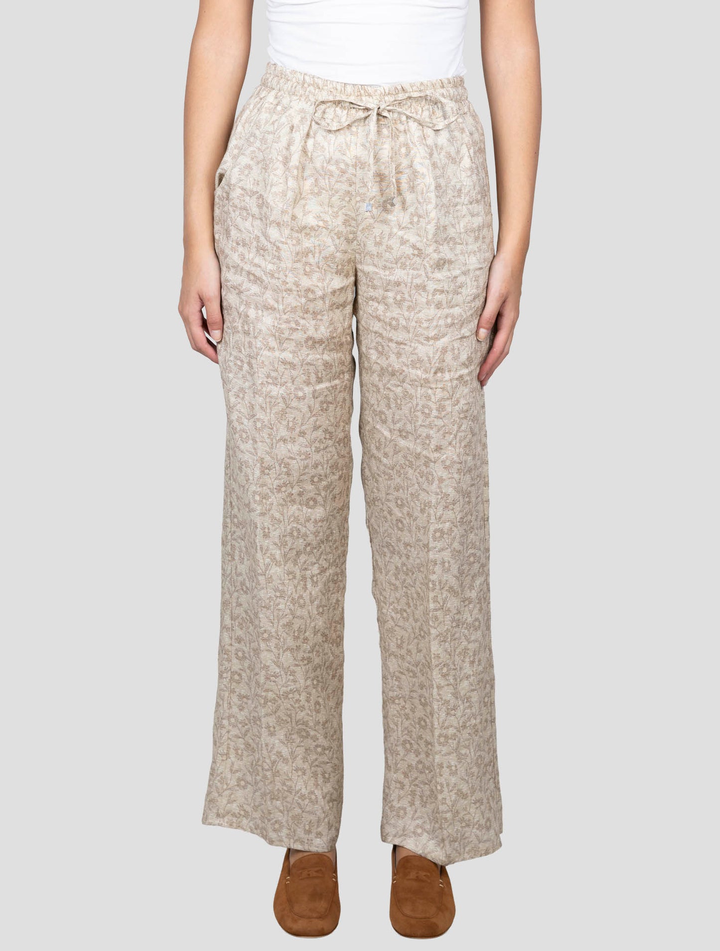 Kiton Beige Linen Pants