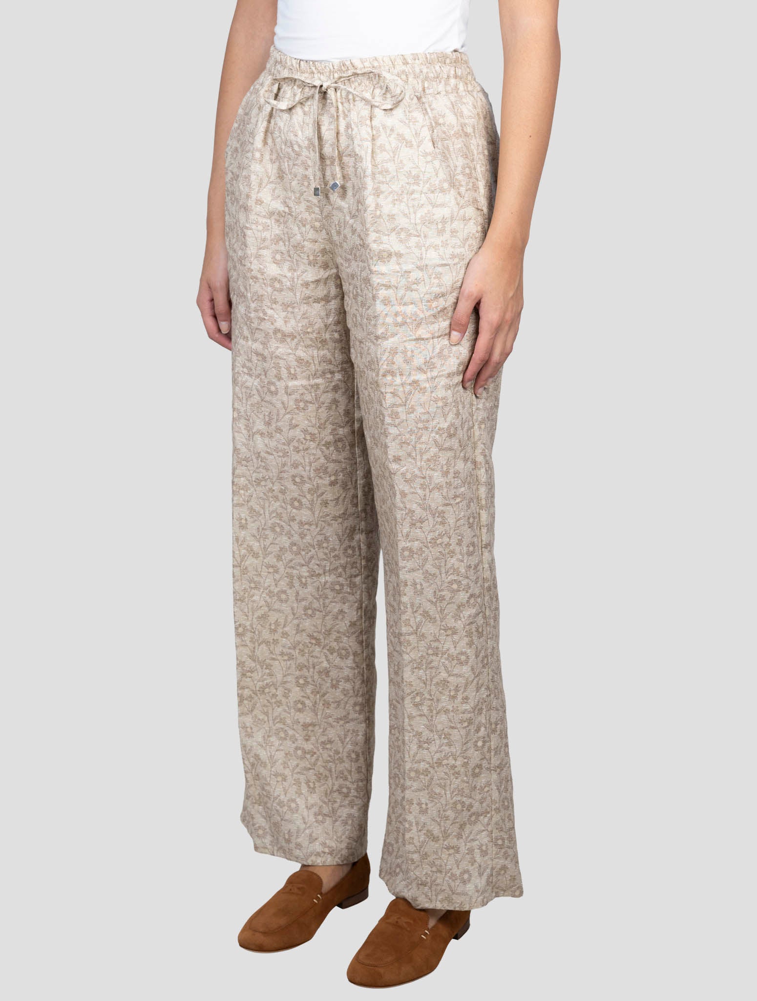 Kiton Beige Linen Pants
