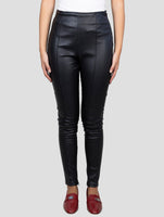 Kiton Black Leather Pants