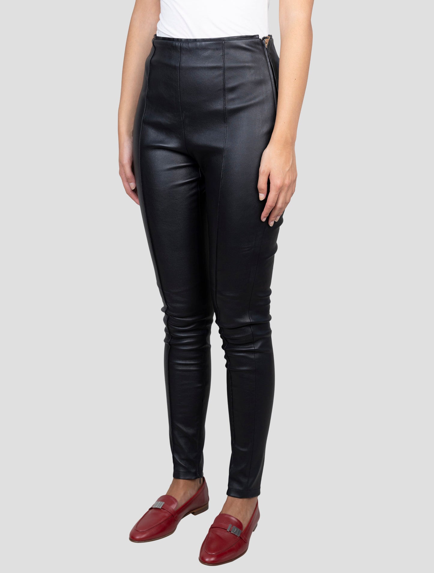 Kiton Black Leather Pants
