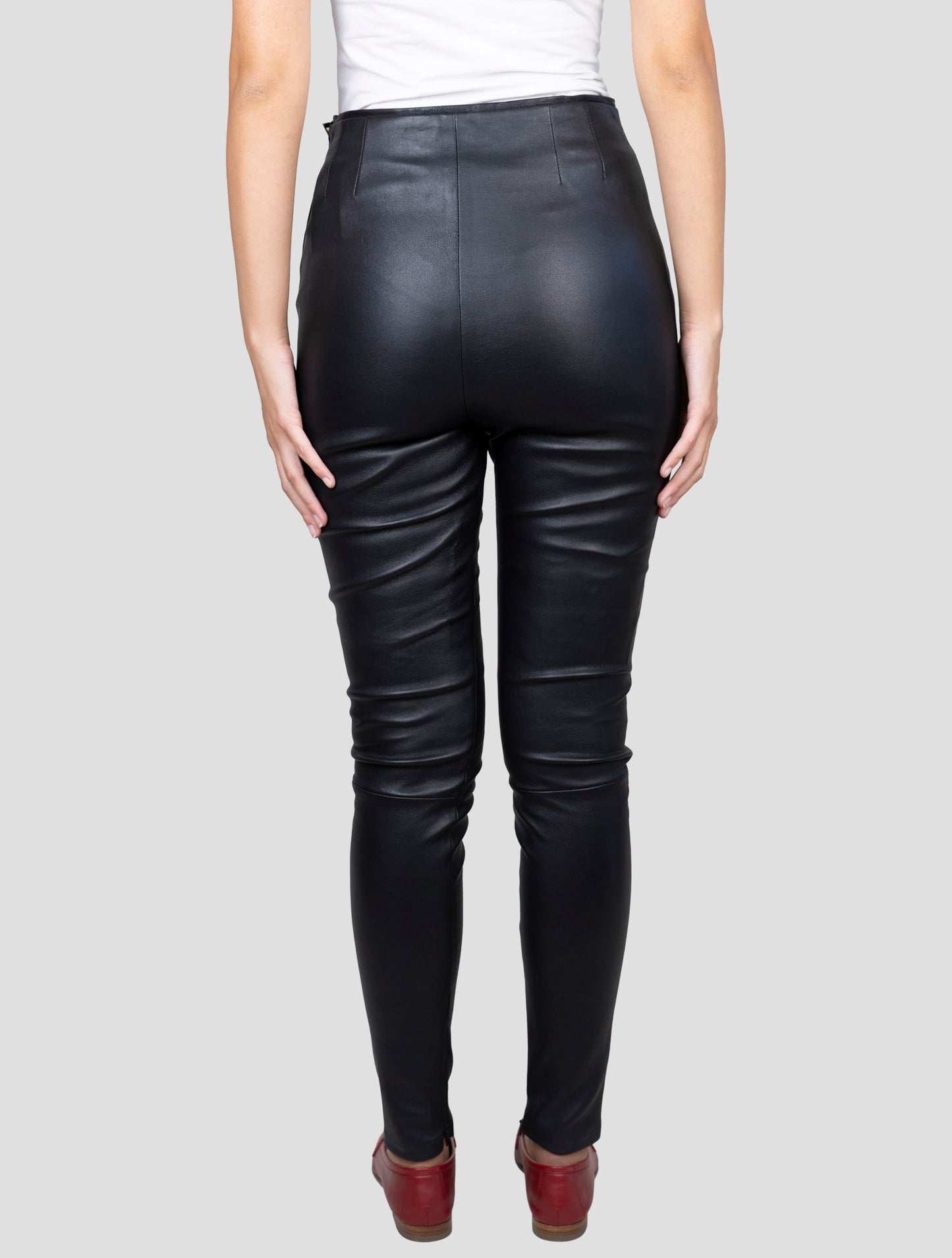 Kiton Black Leather Pants