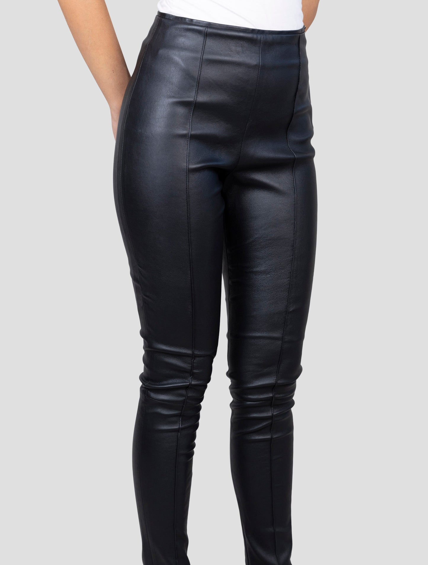 Kiton Black Leather Pants