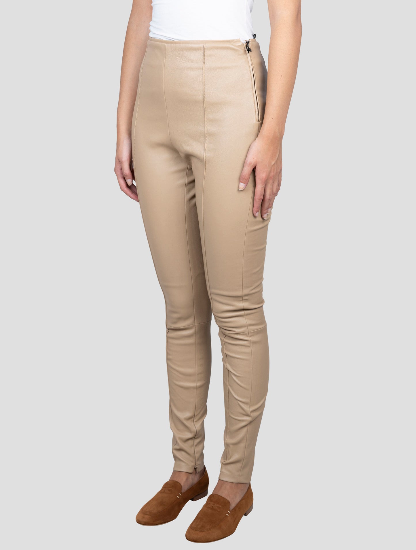 Kiton Beige Leather Pants
