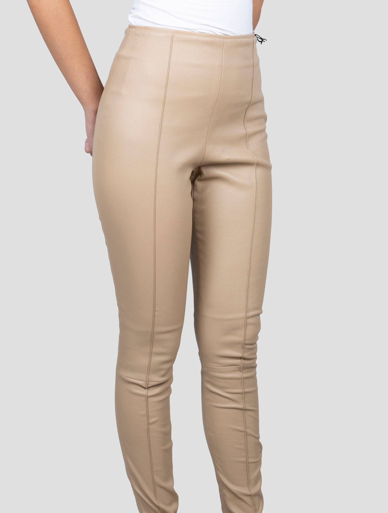 Kiton Beige Leather Pants