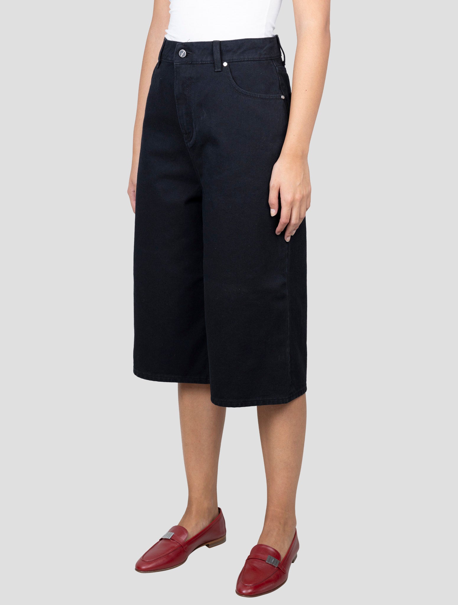 Kiton Black Cotton Short Pants