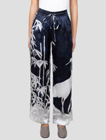 Kiton Blue White Silk Pants
