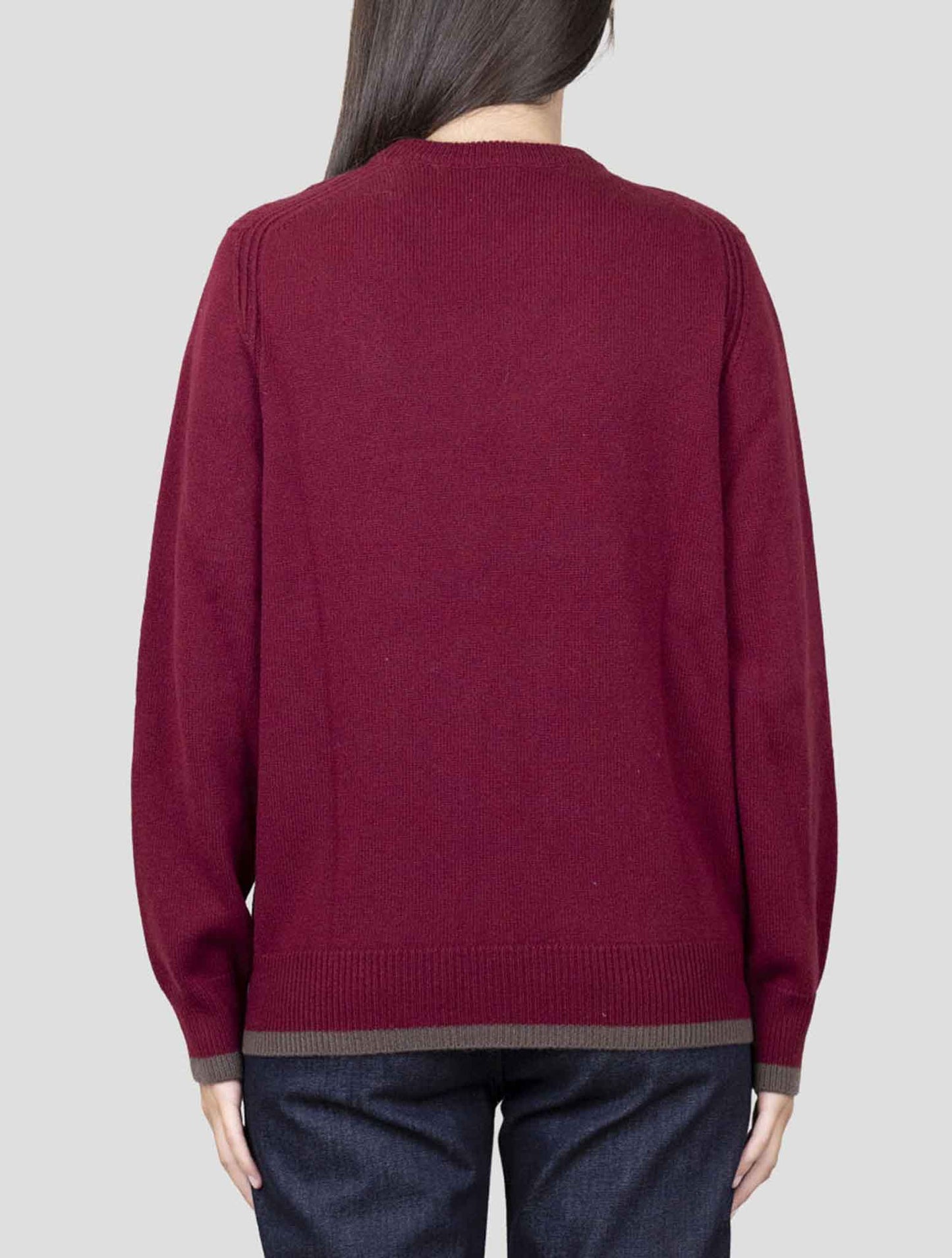 Kiton Burgundy Cashmere Sweater Crewneck