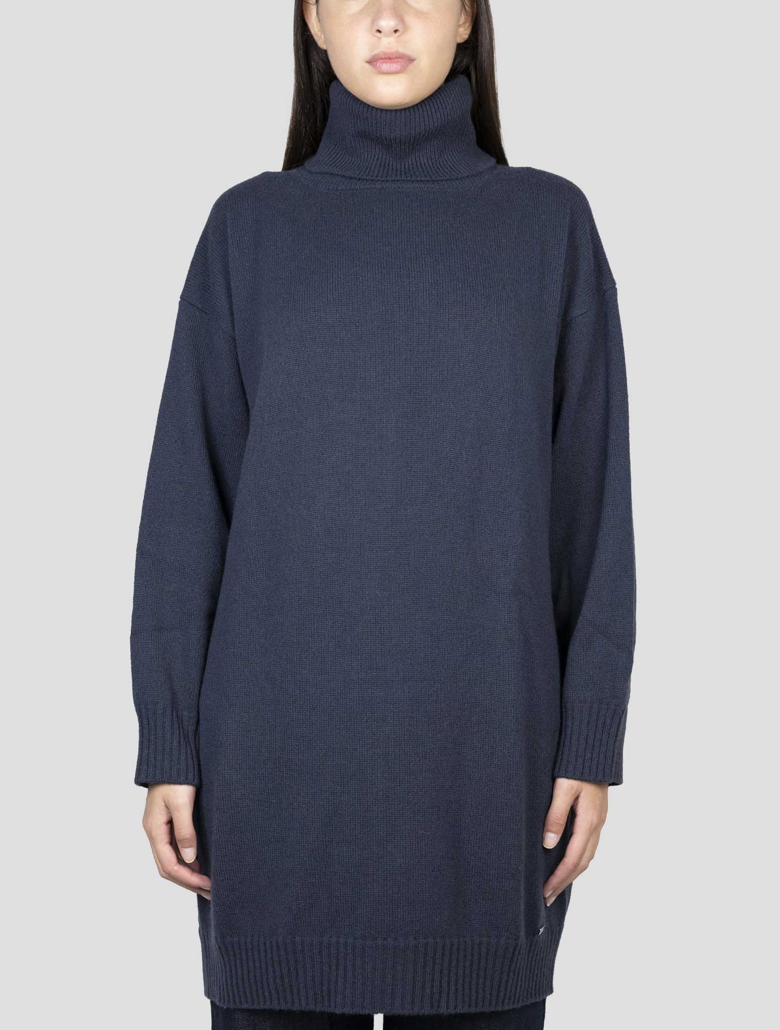 Kiton Blue Cashmere Sweater Turtleneck